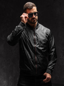 Giacca di mezza stagione bomber da uomo nero Bolf 7116A1