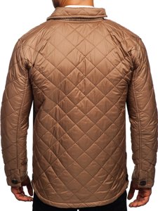 Giacca elegante mezza stagione tipo husky da uomo beige Bolf 0003