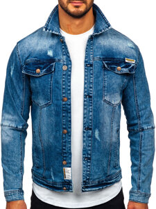 Giacca in denim da uomo blu Bolf MJ529BS