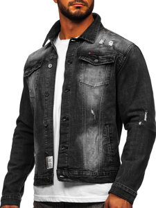 Giacca in denim da uomo nera Bolf MJ511G