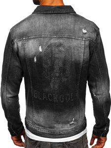 Giacca in denim da uomo nera Bolf MJ511G