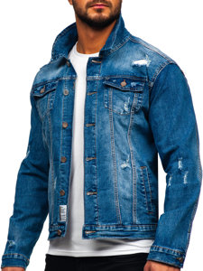 Giacca in jeans da uomo azzurra Bolf MJ507B