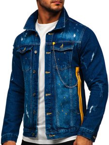 Giacca in jeans da uomo blu Bolf 3-4