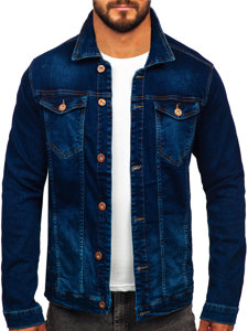 Giacca in jeans da uomo blu inchiostro Bolf 200