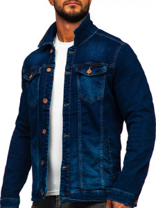 Giacca in jeans da uomo blu inchiostro Bolf 200