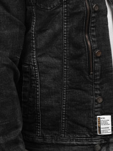 Giacca in jeans da uomo nera Bolf MJ508N