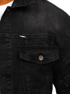 Giacca in jeans da uomo nero Bolf MJ523N