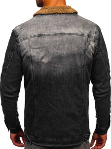 Giacca in jeans imbottita da uomo nero Bolf MJ520N