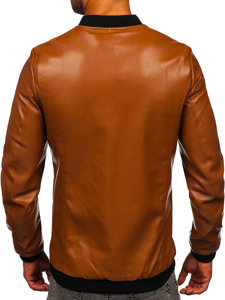 Giacca in pelle bomber da uomo camello Bolf 11Z8107