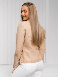 Giacca in pelle da donna beige Bolf 11Z8058