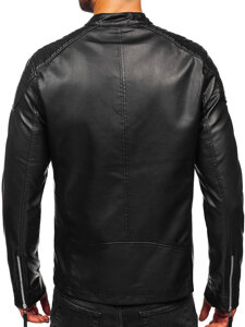 Giacca in pelle da uomo nero Bolf 11Z8057