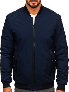 Giacca mezza stagione bomber da uomo blu Bolf 84M3007