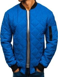 Giacca mezza stagione tipo bomber da uomo azzurra Bolf AK76