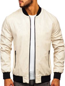 Giacca mezza stagione tipo bomber da uomo beige Bolf 6116