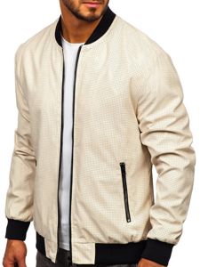 Giacca mezza stagione tipo bomber da uomo beige Bolf 6116