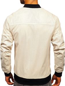 Giacca mezza stagione tipo bomber da uomo beige Bolf 6116