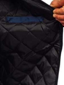 Giacca mezza stagione tipo bomber da uomo blu Bolf AK95