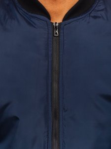 Giacca mezza stagione tipo bomber da uomo blu Bolf AK95