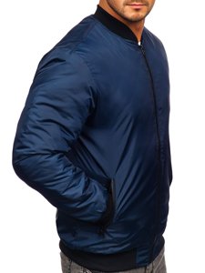 Giacca mezza stagione tipo bomber da uomo blu Bolf AK95