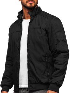 Giacca mezza stagione tipo bomber da uomo nera Bolf 84M3008