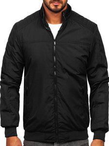 Giacca mezza stagione tipo bomber da uomo nera Bolf 84M3008