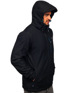 Giacca softshell da uomo nero-azzurro Bolf WX061