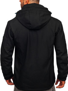 Giacca softshell da uomo nero-azzurro Bolf WX061