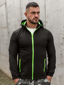 Giacca softshell di mezza stagione da uomo nero-verde Bolf HH017A