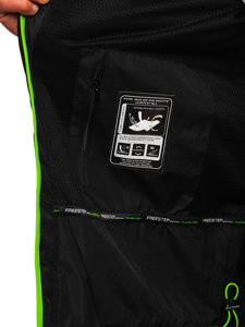 Giacca softshell di mezza stagione da uomo nero-verde Bolf WX085