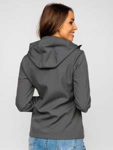 Giacca softshell mezza stagione da donna grigio scura Bolf HH018