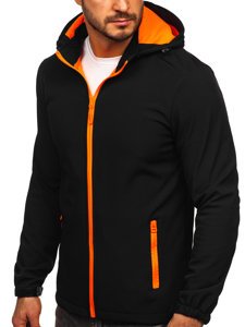 Giacca softshell mezza stagione da uomo nero-arancione Bolf HH017