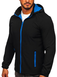 Giacca softshell mezza stagione da uomo nero-azzurra Bolf HH017