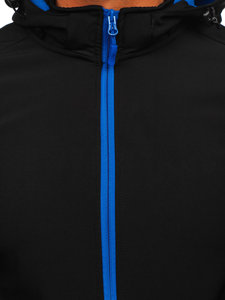 Giacca softshell mezza stagione da uomo nero-azzurra Bolf HH017