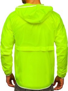 Giacca sportiva di mezza stagione a vento con cappuccio da uomo giallo-fluorescente BOLF 5061