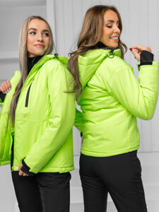 Giacca sportiva invernale da donna verde y fluorescente Bolf HH012B