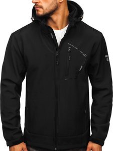 Giacca tipo softshell da uomo nera Bolf BK124