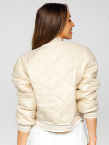 Giacca trapuntata mezza stagione tipo bomber da donna beige Bolf 82556