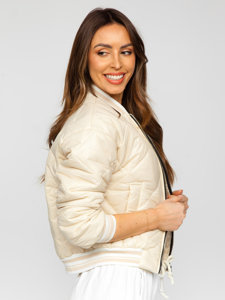 Giacca trapuntata mezza stagione tipo bomber da donna beige Bolf 82556