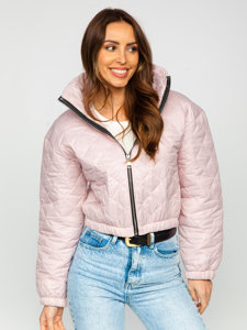 Giacca trapuntata mezza stagione tipo bomber da donna rosa cipria Bolf 82622