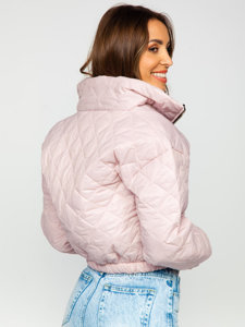 Giacca trapuntata mezza stagione tipo bomber da donna rosa cipria Bolf 82622