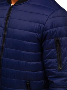 Giacca trapuntata mezza stagione tipo bomber da uomo blu Bolf MY-02A