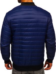 Giacca trapuntata mezza stagione tipo bomber da uomo blu Bolf MY-02A