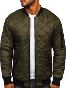 Giacca trapuntata mezza stagione tipo bomber da uomo khaki Bolf MY-01A