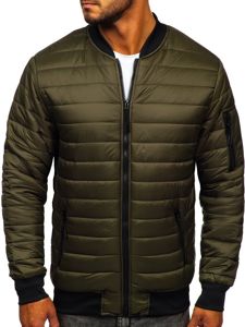 Giacca trapuntata mezza stagione tipo bomber da uomo khaki Bolf MY-02A