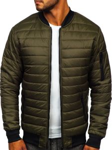 Giacca trapuntata mezza stagione tipo bomber da uomo khaki Bolf MY-02A