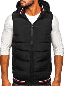 Gilet con cappuccio da uomo nero Bolf 6870