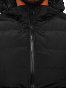 Gilet con cappuccio da uomo nero Bolf 6870