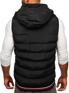 Gilet con cappuccio da uomo nero Bolf 6870