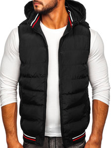 Gilet con cappuccio da uomo nero Bolf 6870