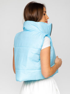 Gilet corto trapuntato da donna celeste Bolf 82330